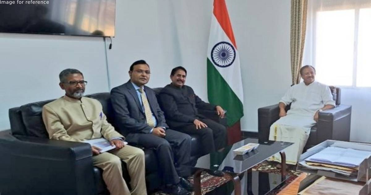 MoS Muraleedharan interacts with officials of Indian embassy in Eritrea